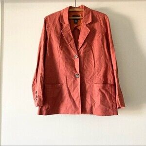 Urban Outfitters Oversized Linen Burnt Orange Blazer Size‎ XS